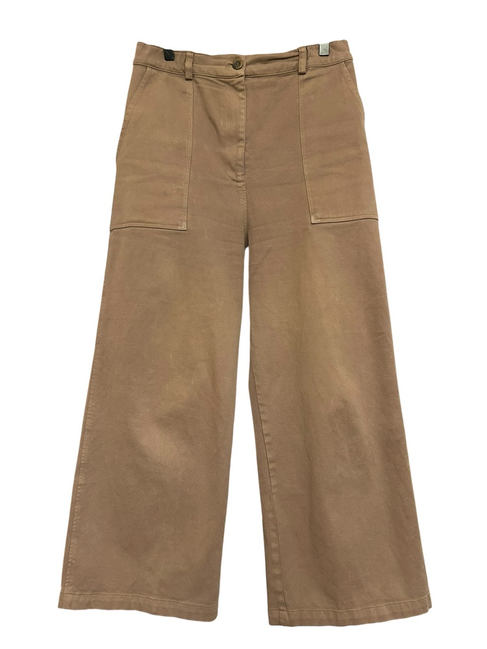 FIRST RITE High-Rise Wide-Leg Cropped Pants In Cocoa - Picture 4 of 16